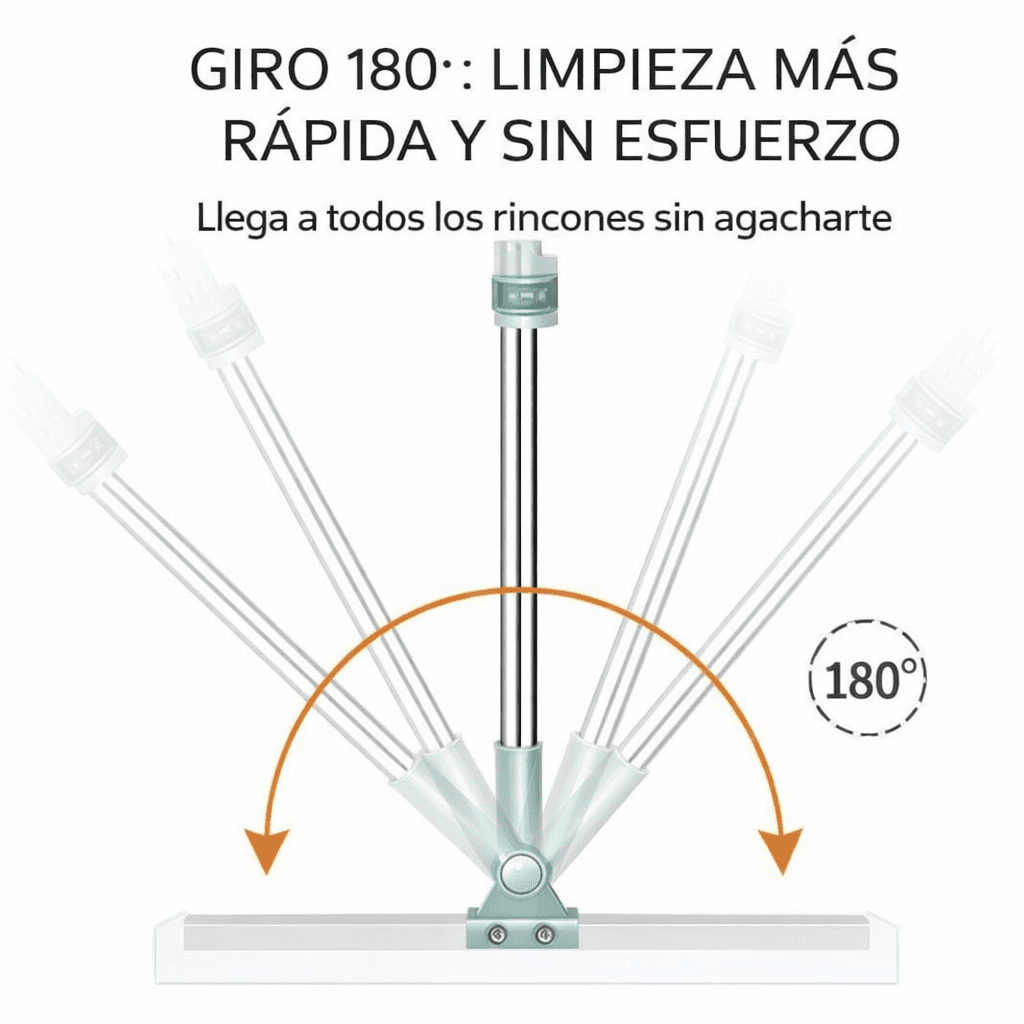 Jalador de agua de silicona 180° para limpieza fácil