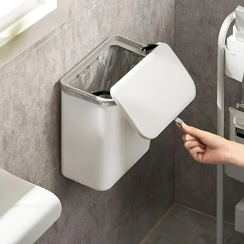 Bote de basura de pared ahorra espacio y multifuncional
