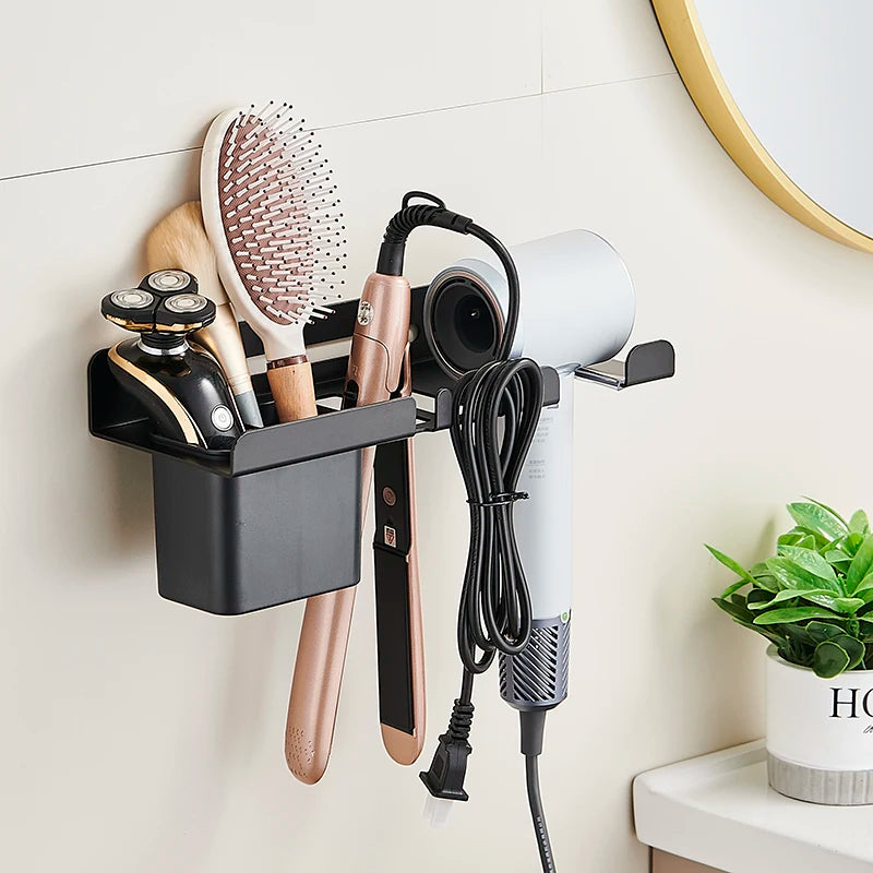 Organizador de pared para secadora y plancha de cabello