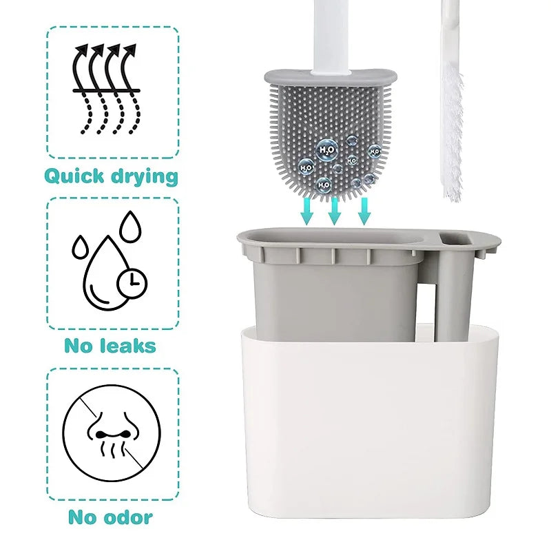 Cepillo de baño de silicona con soporte para colgar