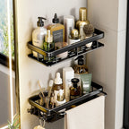 Organizador de baño de aluminio premium (set de 2 piezas)