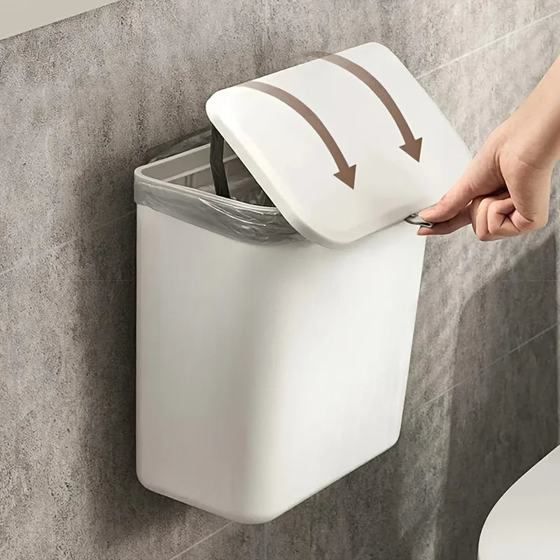Bote de basura de pared ahorra espacio y multifuncional