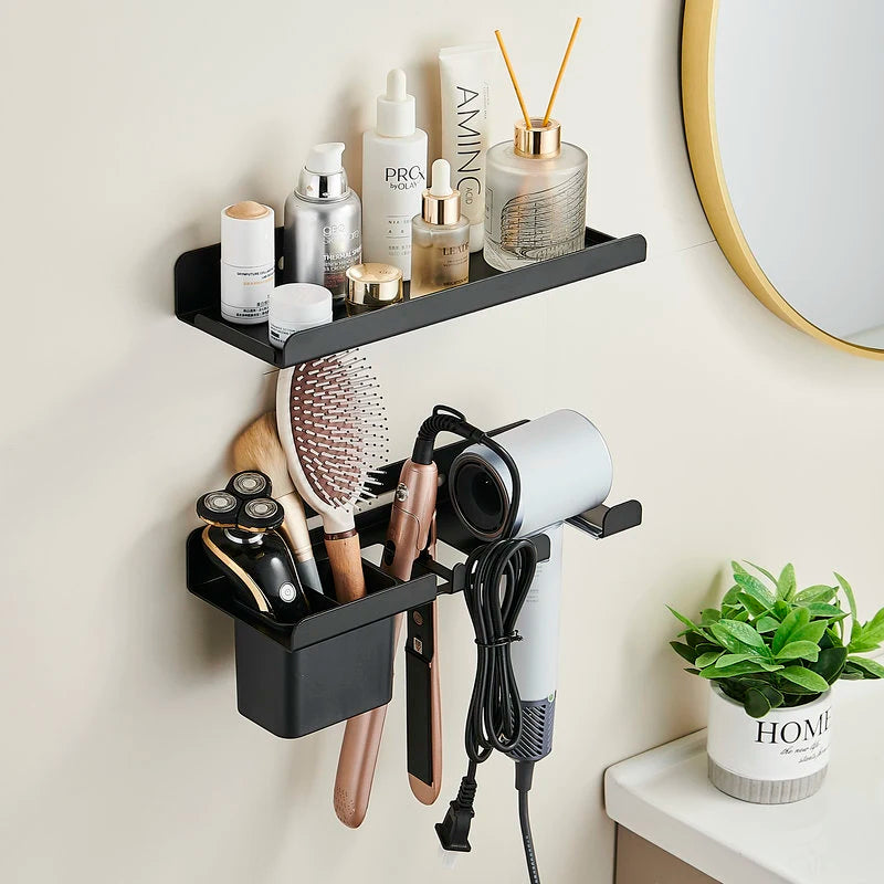 Organizador de pared para secadora y plancha de cabello